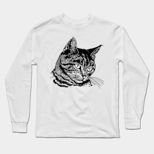 Cat for women funny kitty cat head for girls and boys Long Sleeve T-Shirt